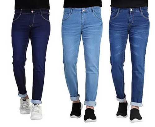 Mens Light And Dark Blue Casual Wear Regular Fit Denim Jeans