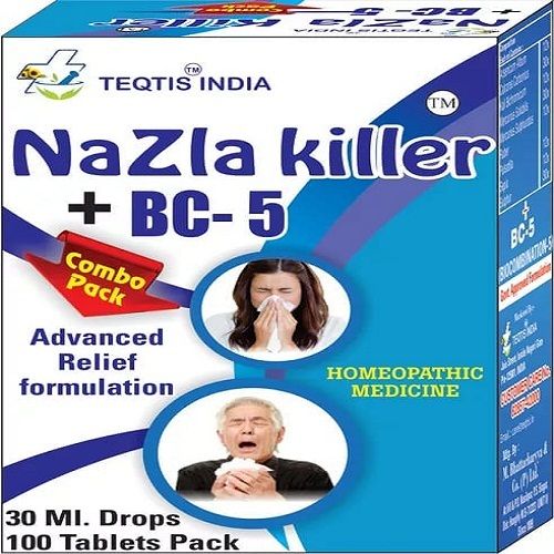 Nazla Killer Drops+Bc 5 Homeopthic Tratment For Sinus Sinusitis