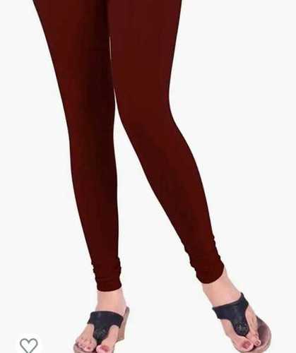 Indian Red Color Slim Fit Stretchable Cotton Legging For Womens