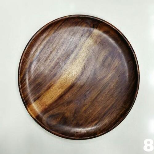 Antique Imitation Round Shape Brown Home Kitchen And Party Supply Use Wooden Plate