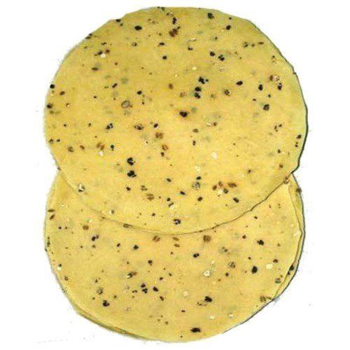 Light Yellow Round Sindhi Masala Papad For Snacks With Medium Size And 1-2 Month Shelf Life