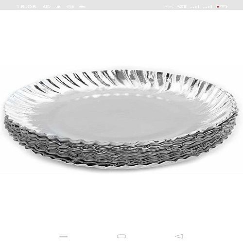 Silver Color Disposable Natural Paper Plates For Weddings, Birthday Celebrations And Catering Size: 200Ml