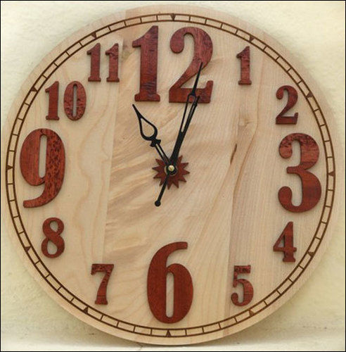 Analog Type Round Engraved Wooden Clocks For Office, Home, Decoration