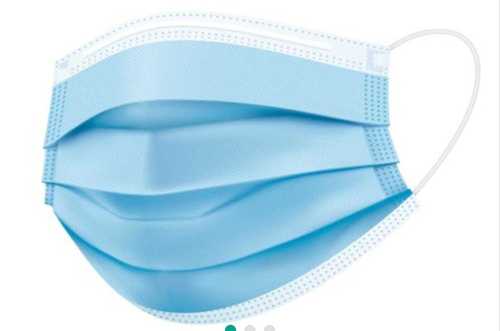 Disposable Blue Color 3 Ply Face Mask With Nose Pin Surgical Mask Length: 7 X 3.875  Centimeter (Cm)