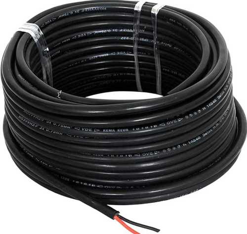 Fully Electronic Solid And Black Color Cable with Two Core Type - Copper, 2.5mm, 10M, Black | High Grade PVC Insulation, Flexible, Durable, Low Resistance