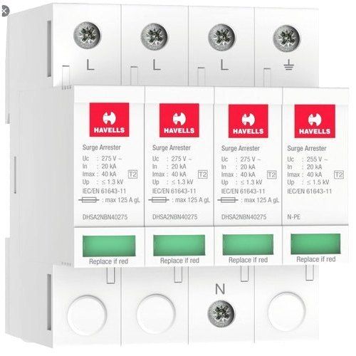 Havells Type 2 Ac Finger Touch Proof And High Terminal Capacity Surge Arrester Protection Device