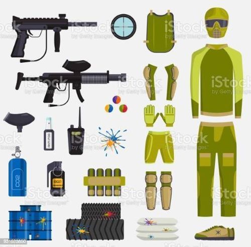 Multicolour Ready Play Paintball Equipment Package Kit