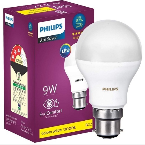 White 9 Watt Low Power Utilization, Power Saving Aluminum Led Light Bulbs