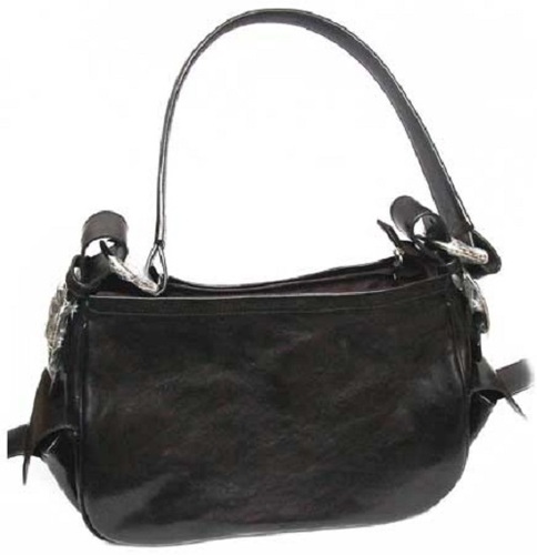 Black Color And Plain Design Fold Able Type Anti Wrinkle And Tear Females Leather Handbag Design: Hand Bag