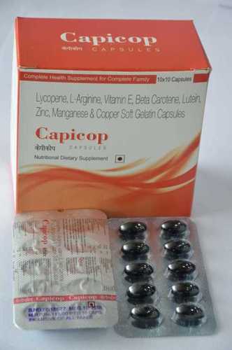 Capicop Capsules Lycopene L Arginine Vitamin E Beta Carotene Lutein Zinc Manganese And Copper Soft Gelatin Capsules General Medicines