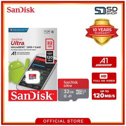 Sandisk Microsdhc 32 Gb Microsd Card Class 10 120 Mb/S Memory Card