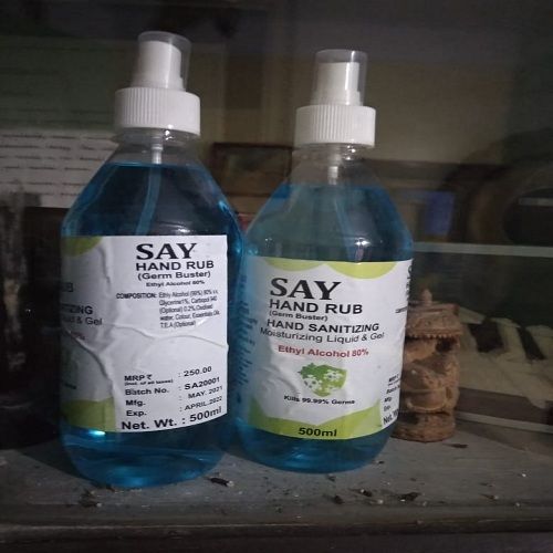 Say Hand Rub Germ Buster Hand Sanitizer Ethyl Alcohol 80% Application: Medical Use