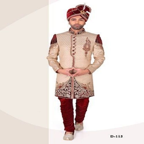 Wedding Sherwani Dress For Men Narrow Cut Elastic Pajama at 7500.00 INR ...