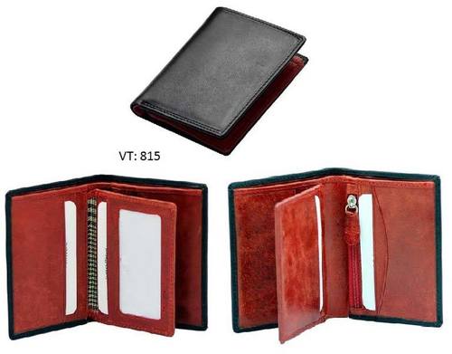Brown Black Color And Plain Design Spacious Rectangular Shape Fold Able Type Leather Mens Wallets
