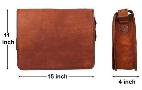 Brown Color And Rectangular Shape Vintage Cross Body Genuine Leather Laptop Messenger Bag Gender: Men