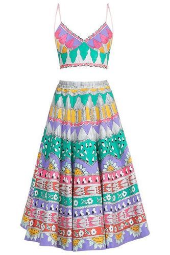 Designer Multicolor Painted Ladies Chaniya Choli