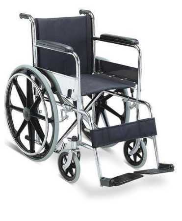 Steel Heavy Metal Wheel Chair With Fixed Arm And Footrest For Handicapped Person And Patient