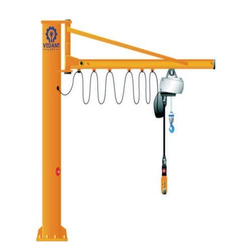 Less Power Consumption Color Coated Mild Steel Pillar Mounted Electric Jib Crane