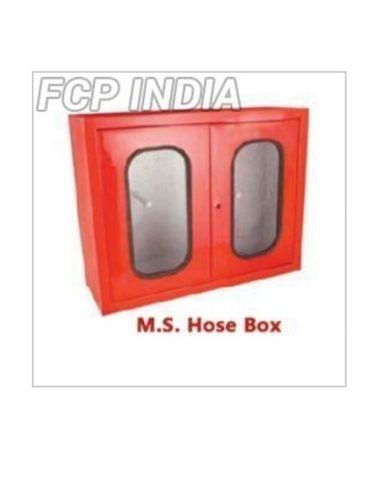 Perfect Finish Wall Mounted Non Breakable Red Color Mild Steel Hose Box Application: Keeping Fire Pipe