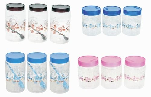 500ml Pet Jar Flower Print (Pack Of 3pcs)