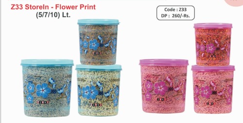 7ltr Storage Containers Floral Print Dip Lid