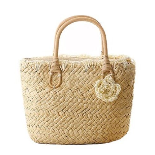 White Light Weight And Very Spacious Sea Grass Hand Made Straw Tote Bags For Womens