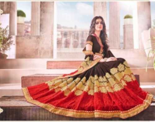 Multicolor Cotton Silk Embroidered Lehenga Choli - Sizes S, M, L, XL | Breathable, Washable, Modern Style for Engagement and Wedding