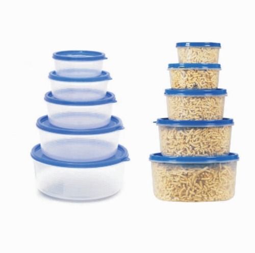 Plastic 1000Ml Air Tight Microwave Containers (Pack Of 5) Blue Hardness: Rigid