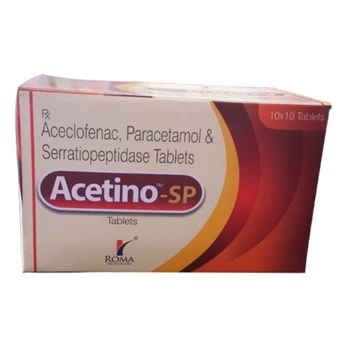 Aceclofenac 100 Mg, Paracetamol 325 Mg, Serratiopeptidase 15 Mg Tablets Age Group: Adult