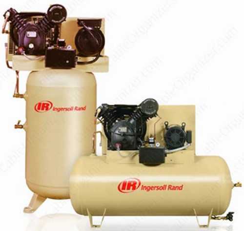 Air Cooled Tank Mounted Air Compressor - Color: Yellow