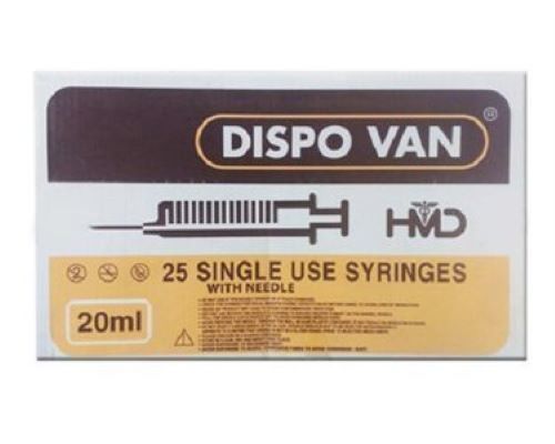 Disposable White Plastic Dispovan 20ml Single Use Sterile Syringes with Needle
