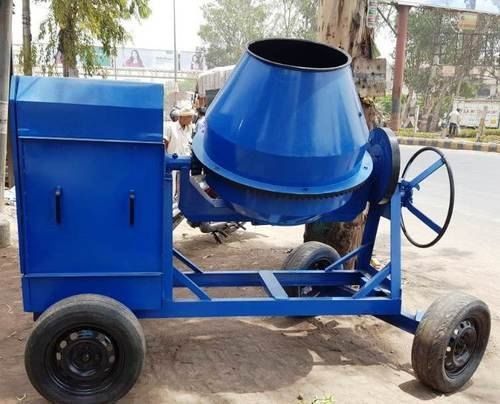 Blue Electric Mobile Concrete Mixers With 280 Liter Capacity And 5 Hp Power Motor