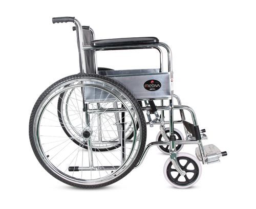 Fold Able Types Manual Chrome Plated Wheelchair With Fixed Armrest And Detachable Footrest Backrest Height: 480 Millimeter (Mm)