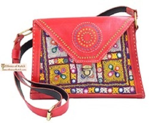 Light Weight And Very Spacious Ladies Embroidery Pink Color Leather Bag For Party Wear Gender: Women