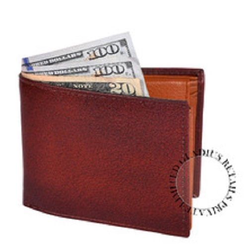 Plain Design, Spacious And Brown Color Leather Wallet With Zip Coin Pocket For Unisex Size: Various Sizes Are Available