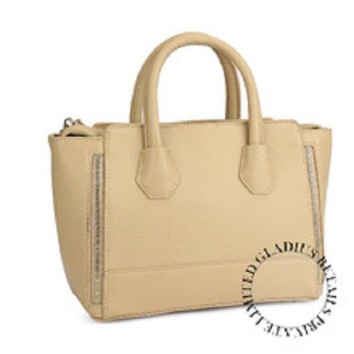 Rectangular Shape, Plain Design And Very Spacious Leather White Color Stylish Side Hand Bag