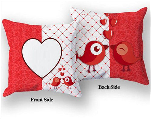 Red Square Heavy Satin Sublimation Fancy Love Pillow