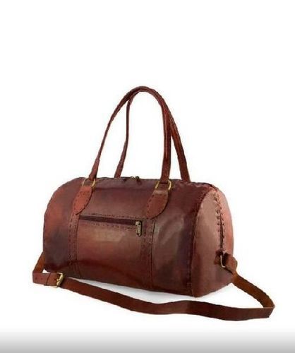 Very Spacious And Light Weight Plain Design Brown Color Leather Travelling Bags For Unisex Size: Various Sizes Are Available