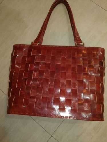 Rectangular Very Spacious And Light Weight Plain Design Brown Ladies Designer Women Bag For Party Wear