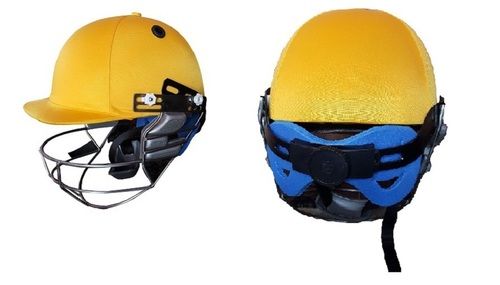 Yellow Powder Coated Steel Wire And Face Guard Grill Carbon Fibre Cricket Helmets With Molded Ear Flap Age Group: Adults