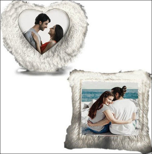 White Heart Shape And Square Shape Led Sublimation Pillow