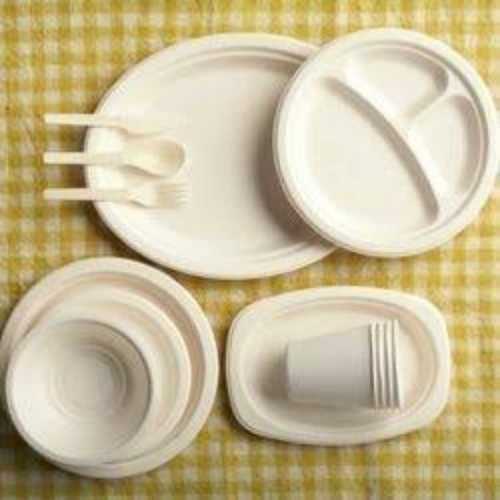 Multiple Sizes and Shapes of Disposable Cup, Plate Glass, Bowl and Spoons.