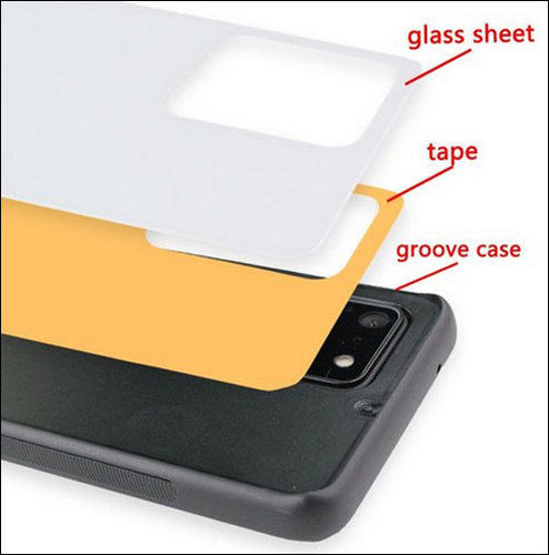 White Non Slip Rectangular Silicone Black Sublimation Glass Phone Case