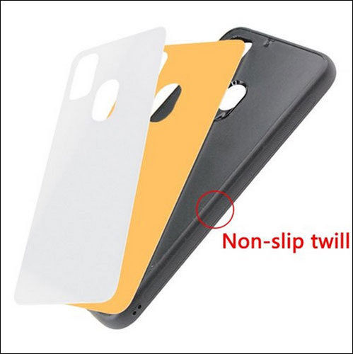 White Rectangular Plain Silicone Black Sublimation Glass Phone Case