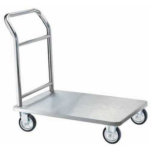 Rectangular Shape Mild Steel Platform Trolley for Handling Heavy Weights