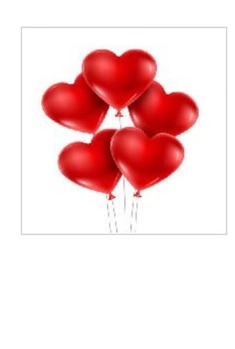 Water Resistance and Printed Pattern Elegant Look Red Heart Shape Air Balloon