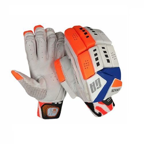 White And Orange Skin Friendly Comfort Fit Printed Pu And Cotton Cricket Batting Hand Gloves Age Group: Adults