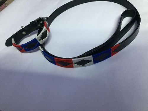 Anti Crack Light Weight And Black Color 5 To 10 Thickness Leather Dog Collar With Leash