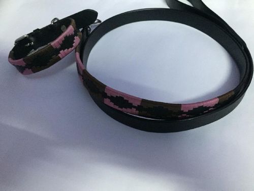 Attractive Anti Crack Material Light Weight And Black Color 5 To 10 Thickness Leather Dog Collar With Leash