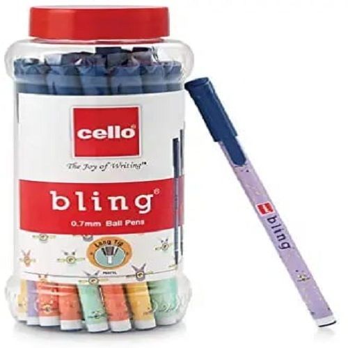 Blue Cello Bling Pastel Ball Pen With 0.7 Mm For Writing 